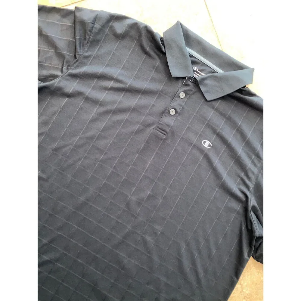 Champion Duo Dry 2XL Men's Polo Shirt‎ Short Sleeve Black